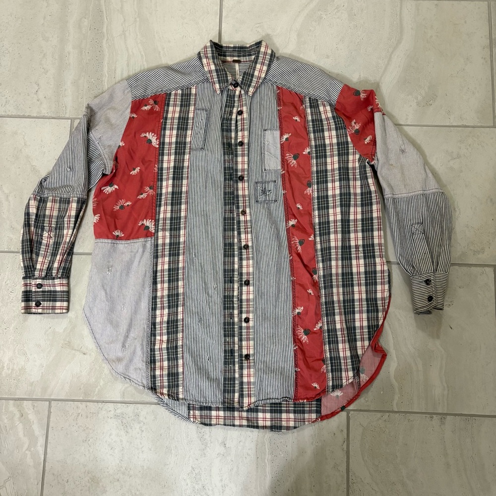 Men's Multicolor Patchwork Shirt